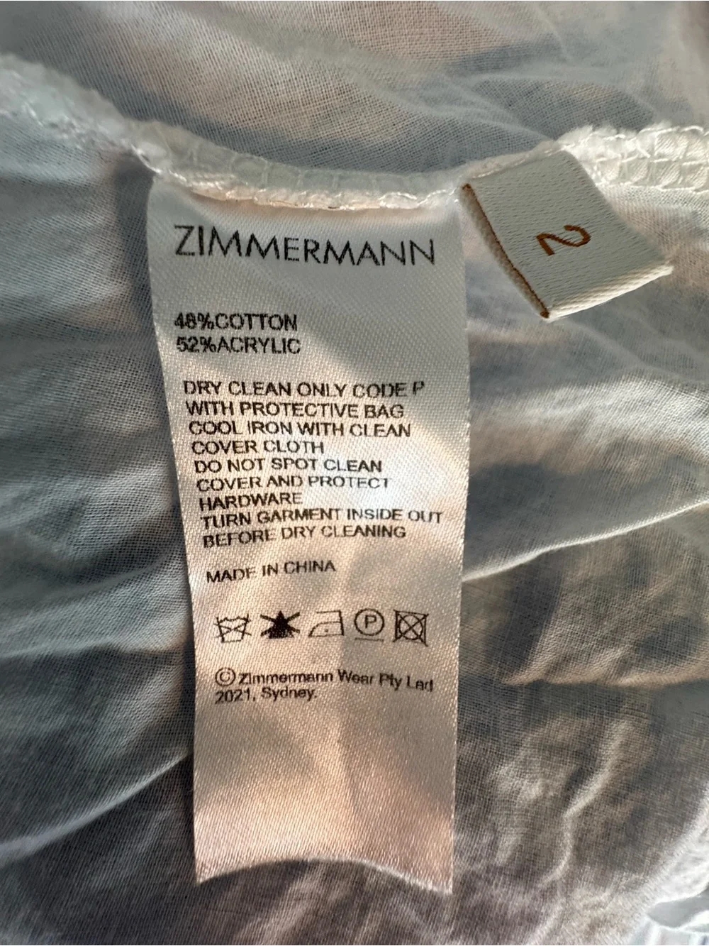 Zimmermann Eyelet Blue White Dress Ruffle Hem Cottagecore SZ 2 or S - Picture 8 of 16